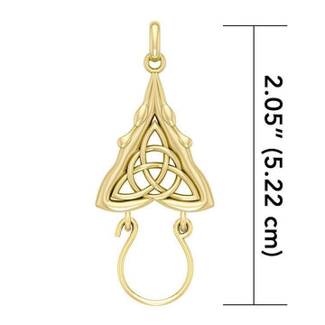 Goddess and Celtic Solid Gold Charm Holder Pendant GPD5086 - Jewelry